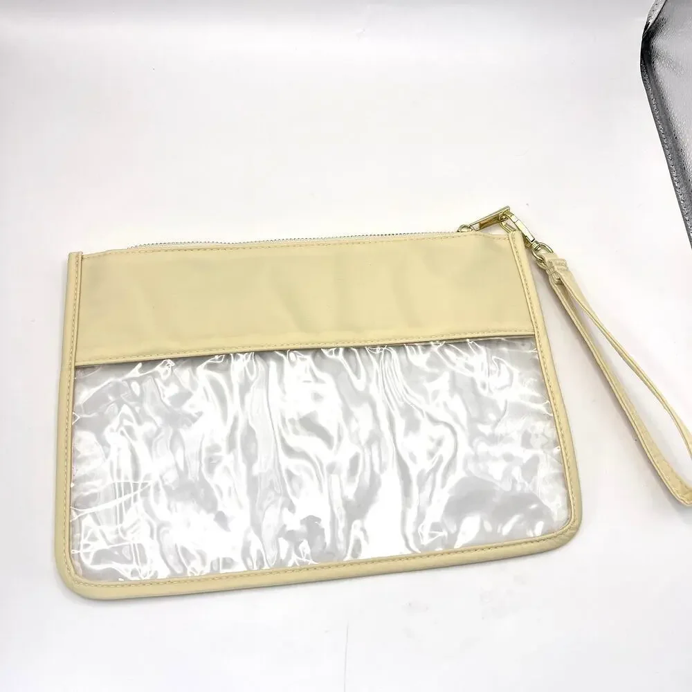 STUFF Zipper Pouch Wristlet Bag Clear Purse Stadium Bag Cosmetic Pouch